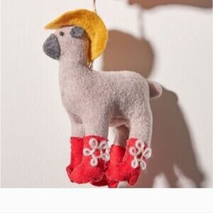 Urban Outfitters Felt Llama Christmas Ornament